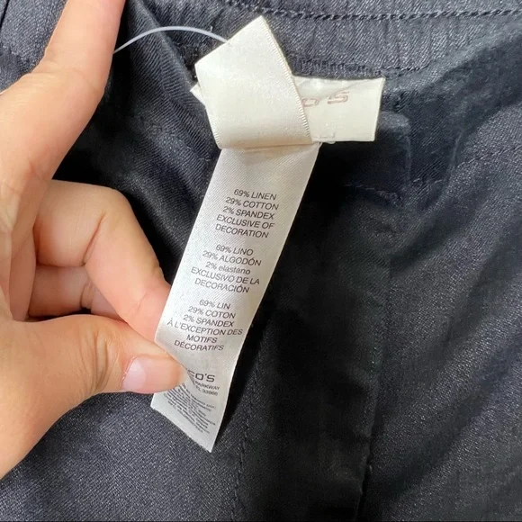 Chicos linen blend the ultimate fit cargo pants nwt - Picture 9 of 9